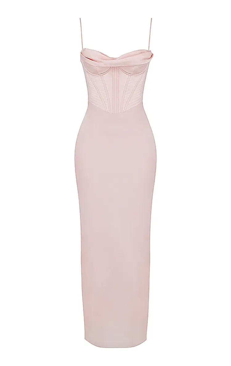 House of CB Charmaine Corset Maxi Dress Blush Pink Size M/AU 10 - Image 5
