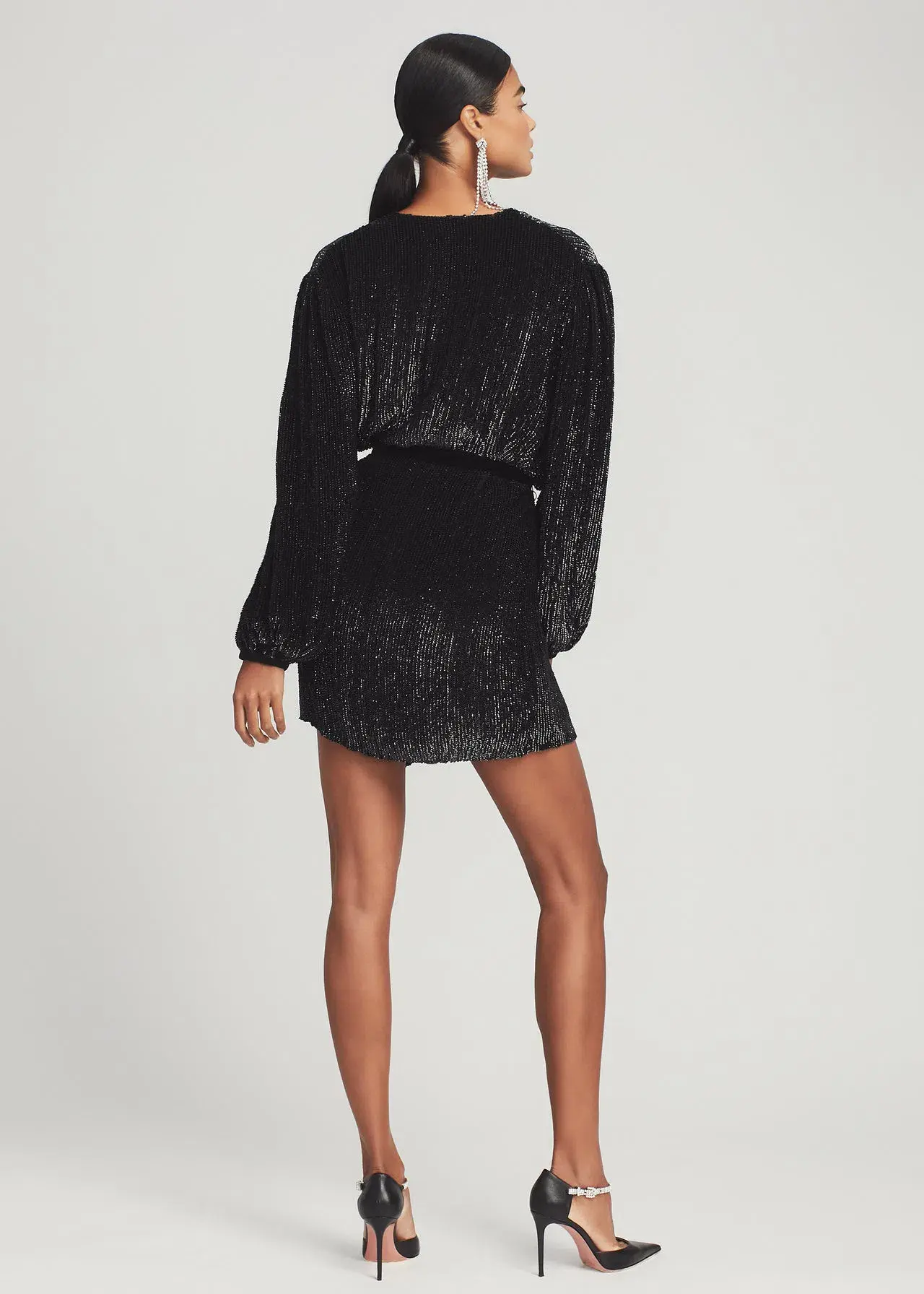 Retrofete Gabrielle Sequin Robe Black Size S/AU 8 - Image 2
