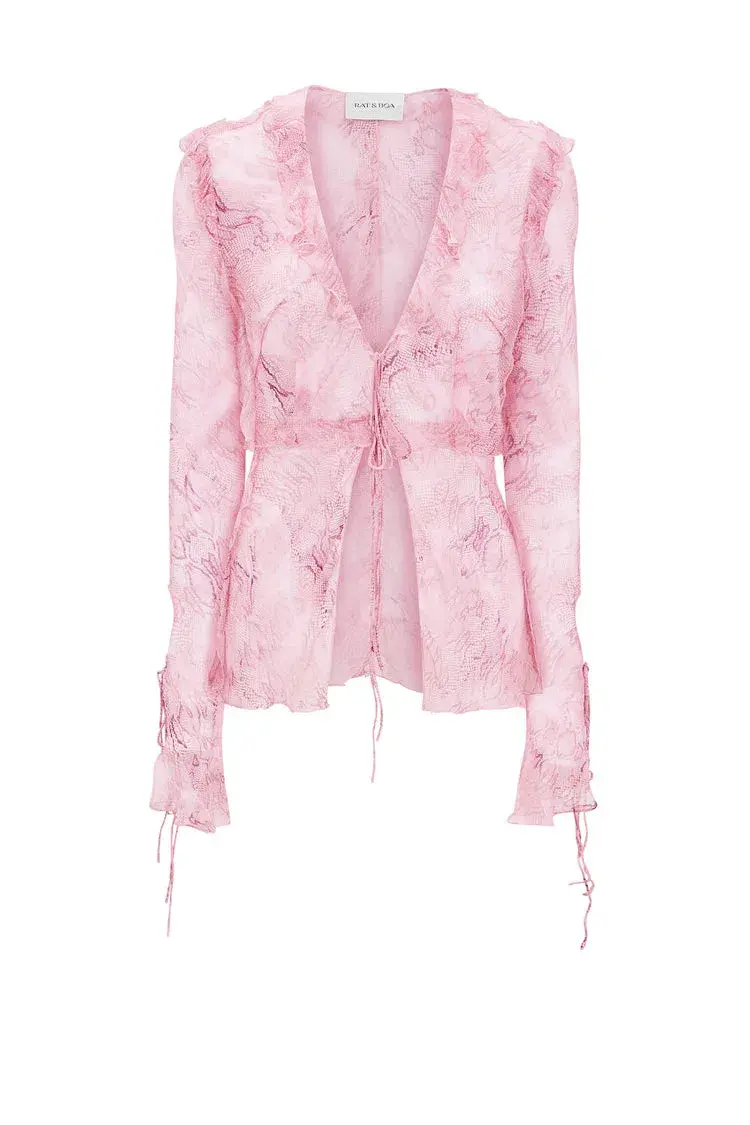 Rat & Boa Cobra Blouse and Skirt Set Pink Size XS/AU 6  - Image 4