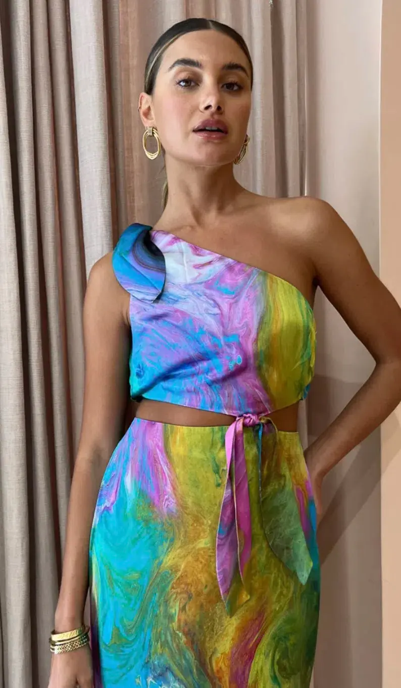 Alemais Irving Knot Dress Multi Size 8 - Image 2
