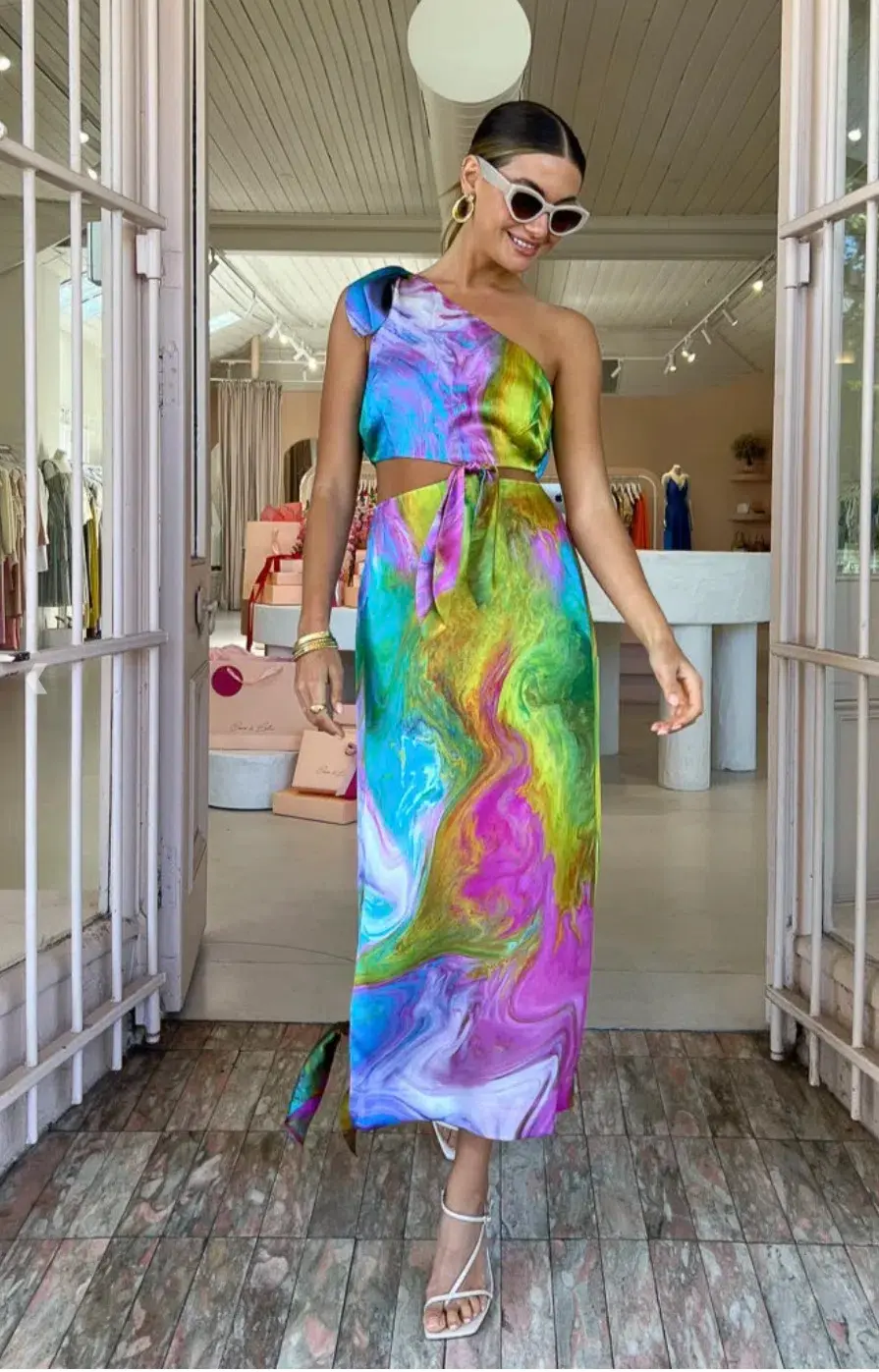 Alemais Irving Knot Dress Multi Size 8 - Image 1
