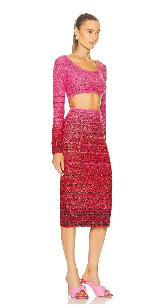 STAUD Eleanor Sweater Dress Lollipop & Cherry Size 8  - Image 2