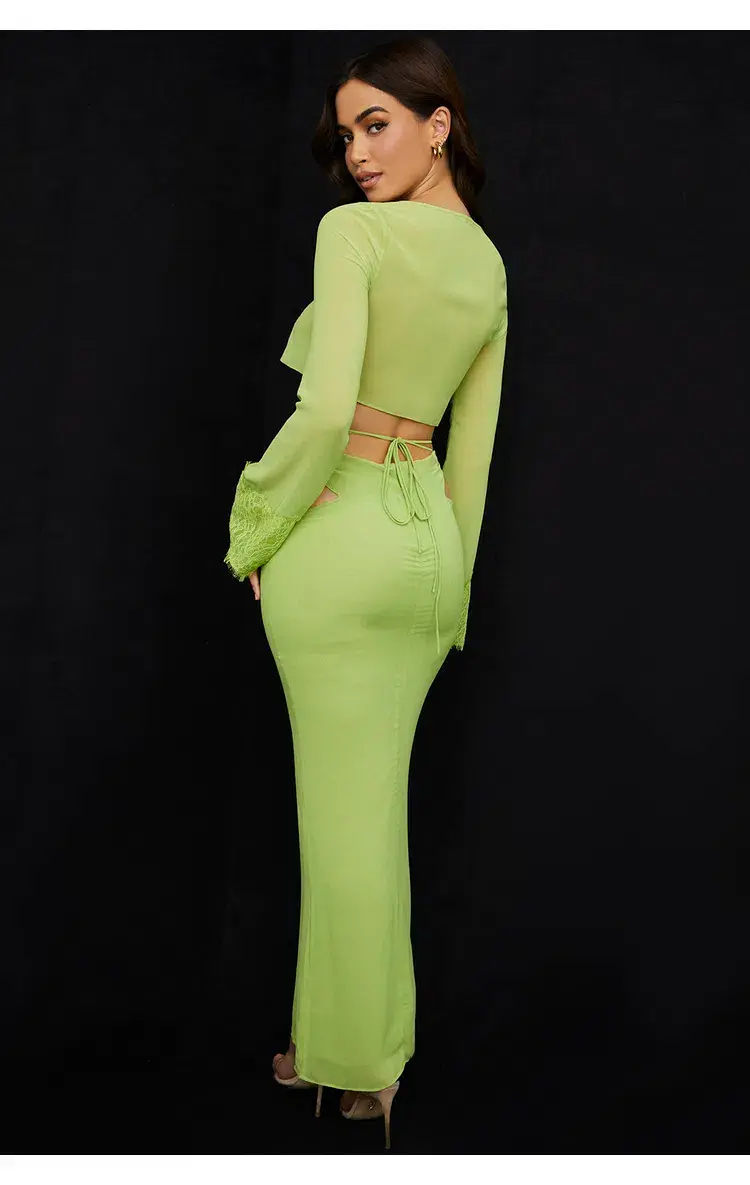 House of CB Tara top and Madeline Skirt Set Green Size S/Au 8  for rent on The Volte - main image