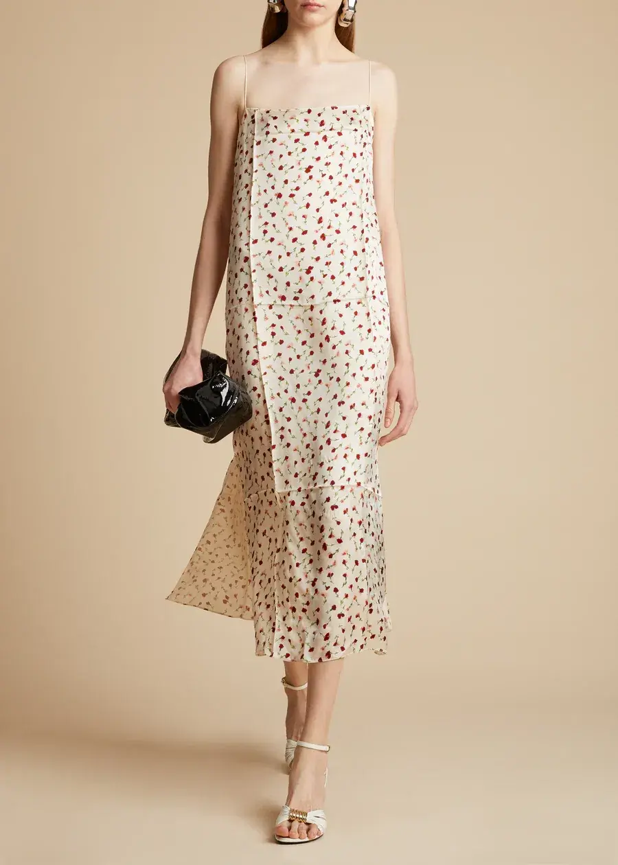 Khaite Sicily Rose Slip Dress Print Size 8  - Image 1
