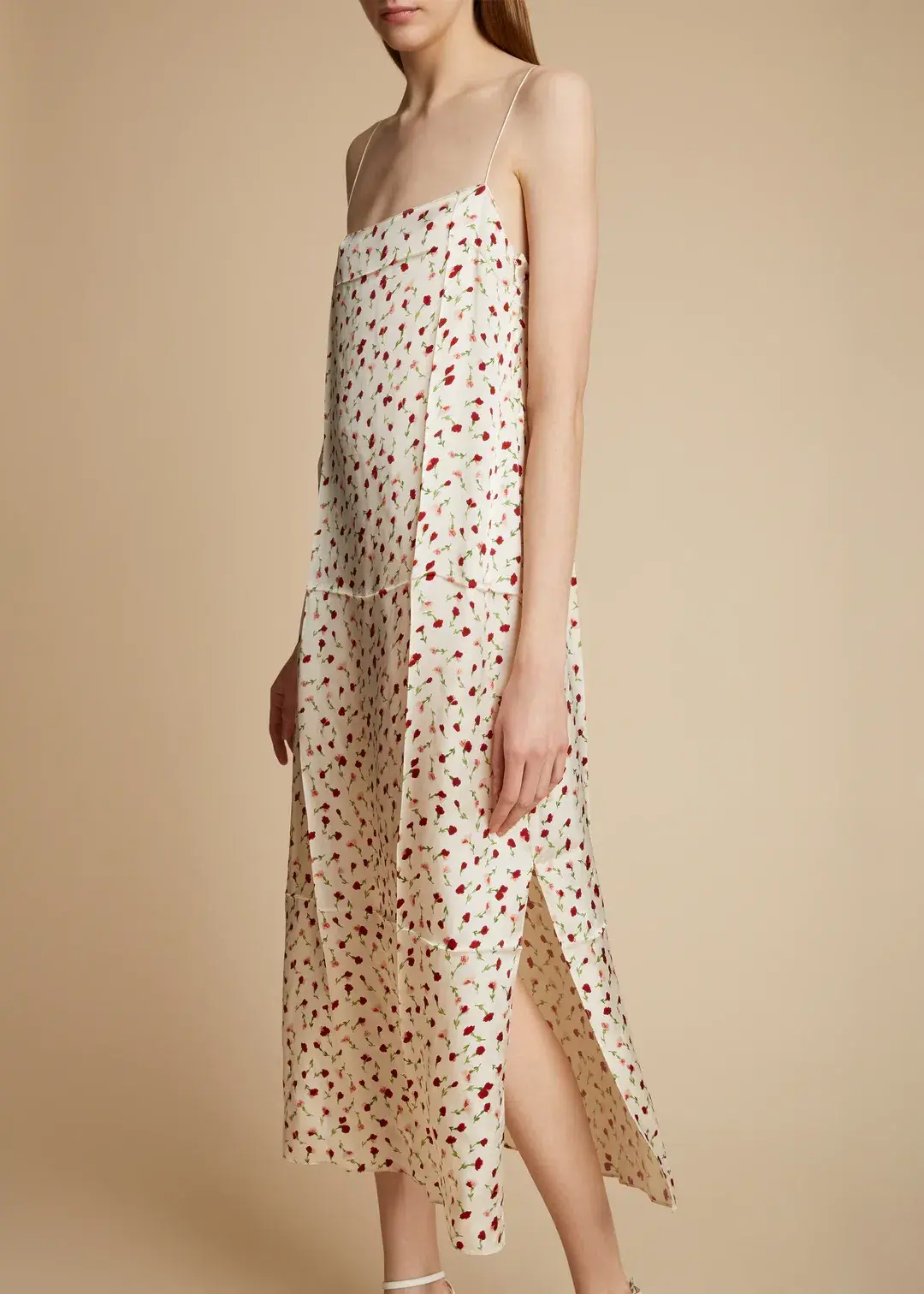 Khaite Sicily Rose Slip Dress Print Size 8  - Image 4