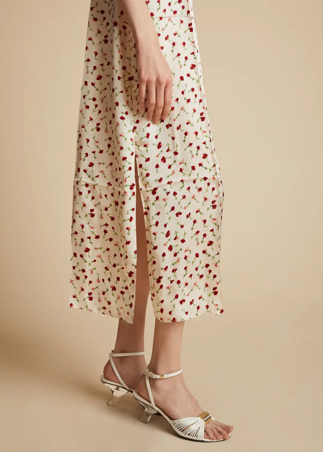 Khaite Sicily Rose Slip Dress Print Size 8  - Image 3