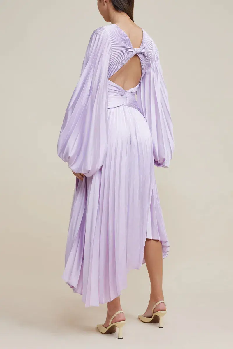 Acler Palms Midi Dress Lilac Size 8 - Image 3