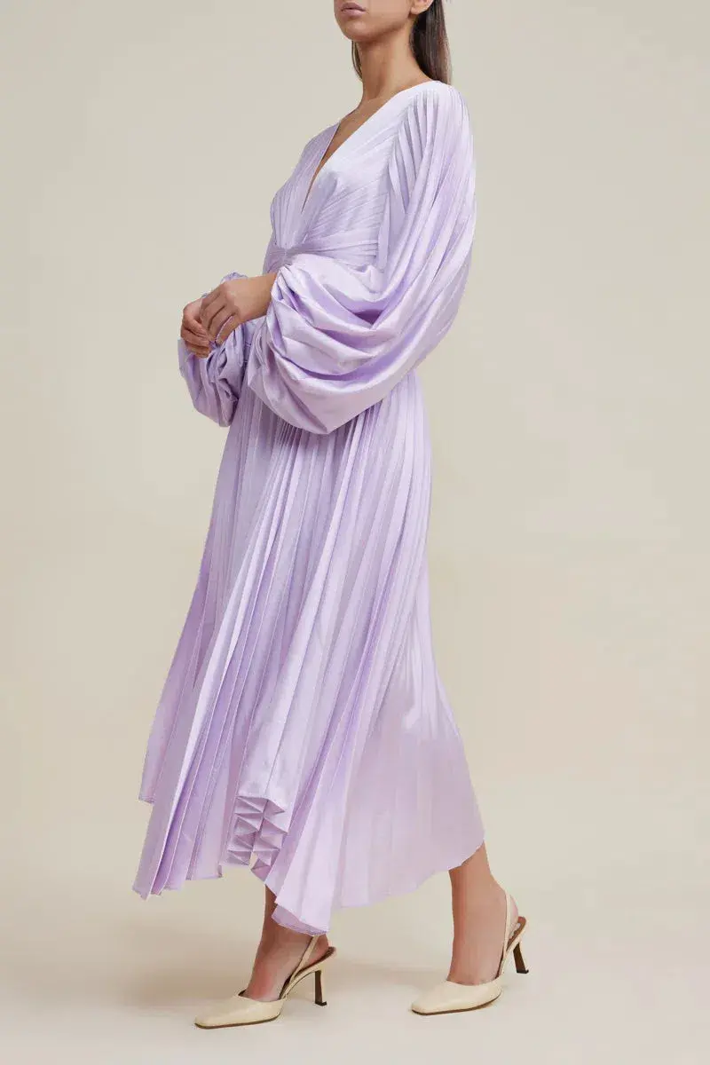 Acler Palms Midi Dress Lilac Size 8 - Image 2