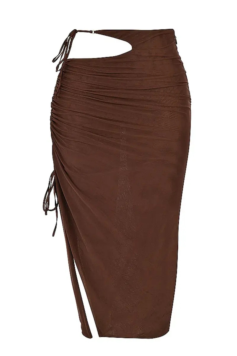 House of CB Mistress Rocks Theory Top and Purity Skirt Set Brown Size XL - Image 5