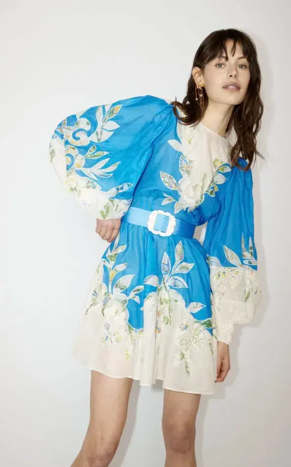 Alemais Rita Embroidered Mini Dress Blue Size XS / AU 6  - Image 5