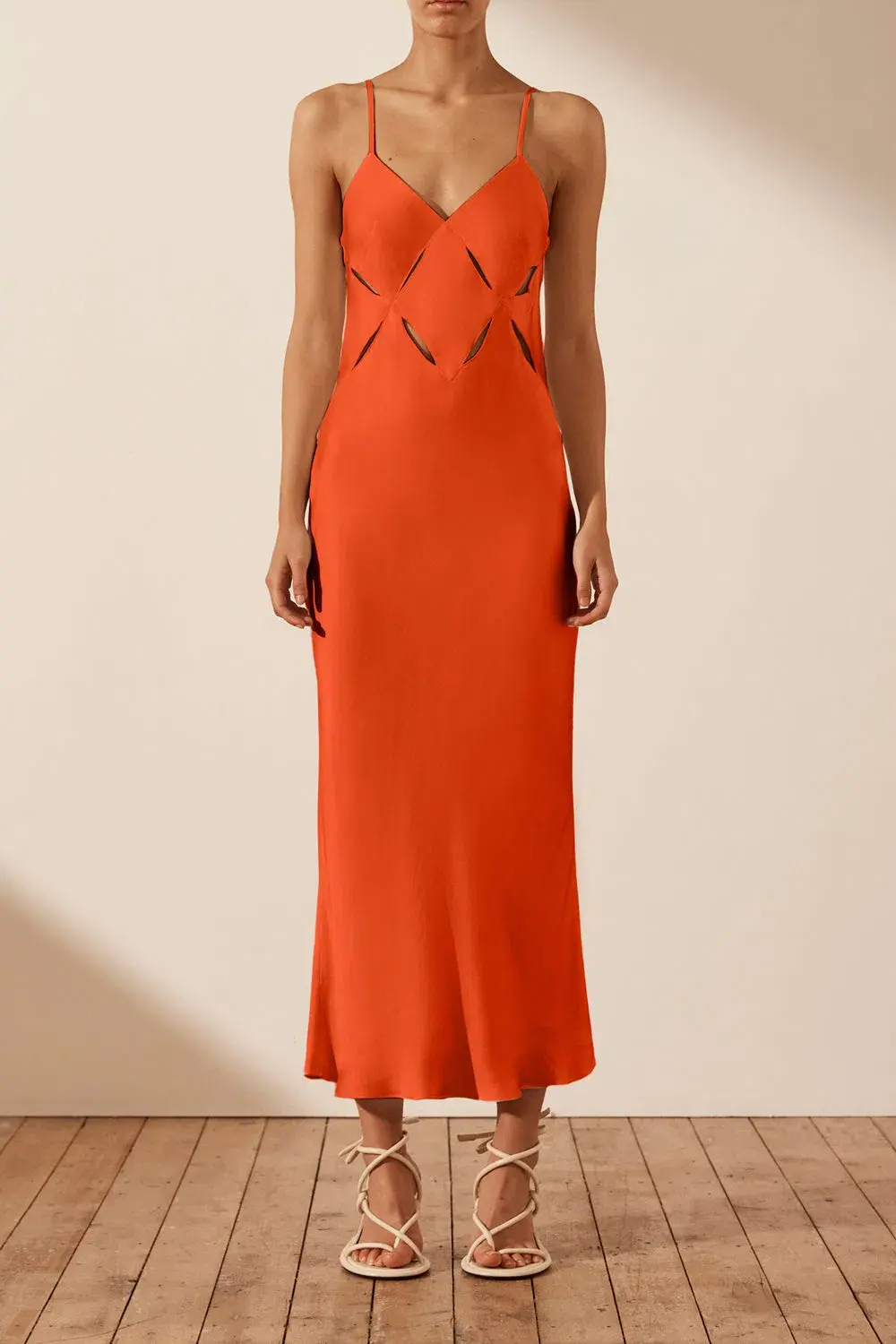Shona Joy Milo Cut Out Slit Midi Dress Hibiscus Size 4 / XXS - Image 1