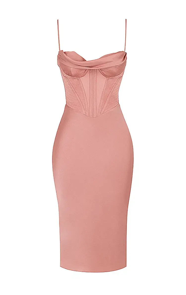 House of CB Mryna Satin Corset Slip Dress Rose Size M / Au 10-12 - Image 5