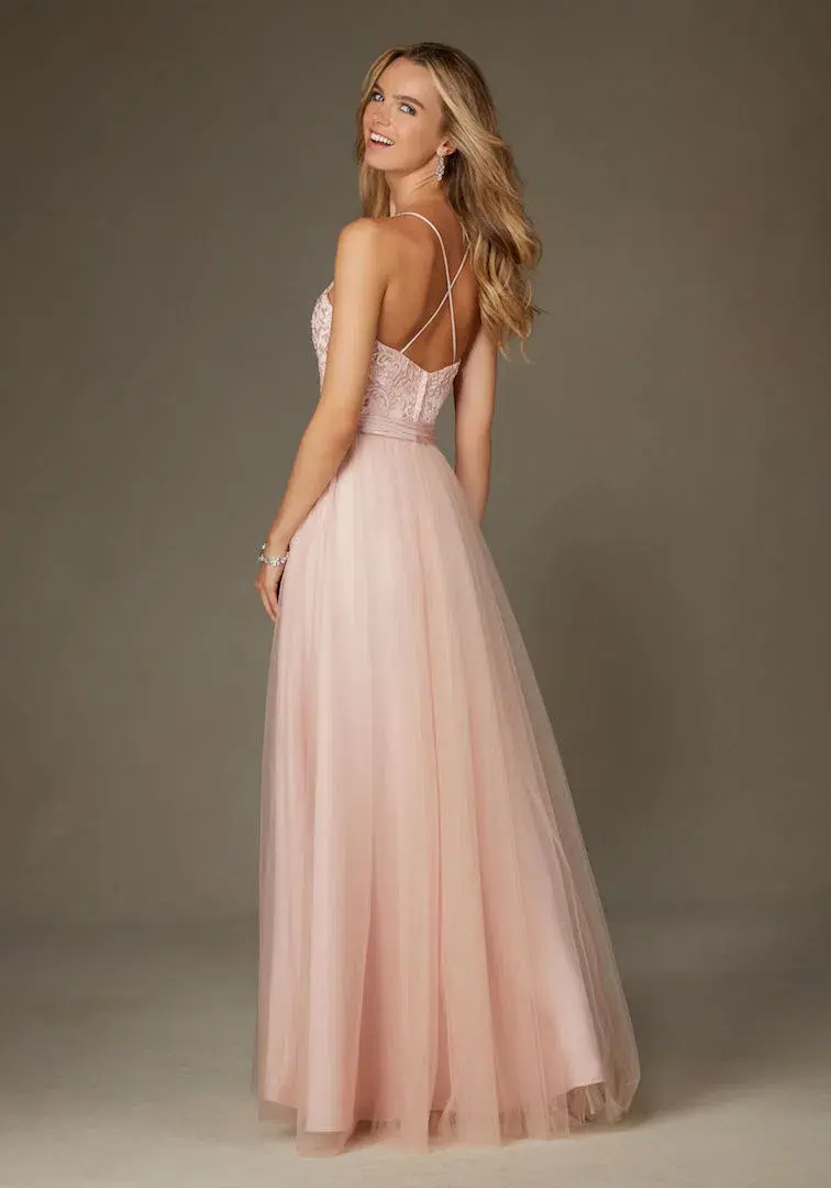 Morilee Ballerina Style Embroidered Ball Dress Blush Size 8 - Image 3