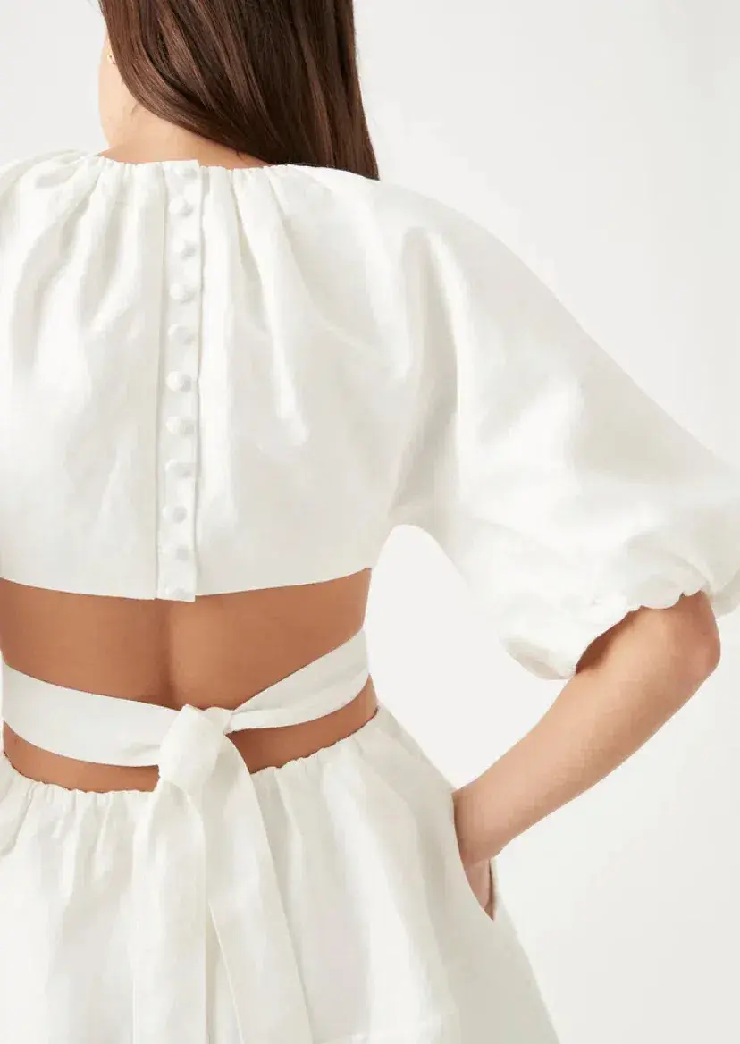 Aje Mimosa Cut Out Mini Dress White Size AU 8 - Image 3