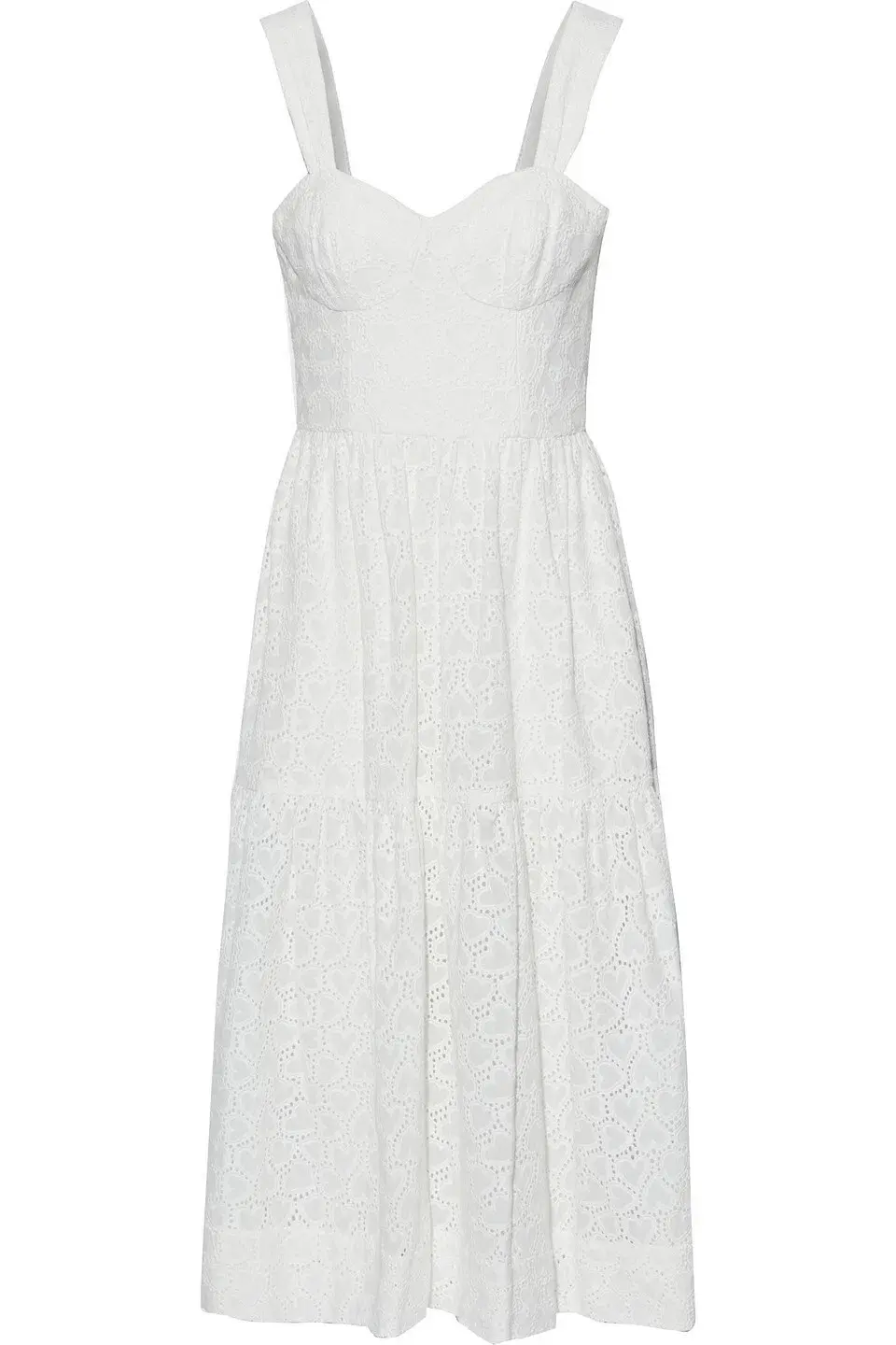 Rebecca Vallance Valentina Broderie Anglaise Cotton Midi Dress Ivory Size AU 6 - Image 3