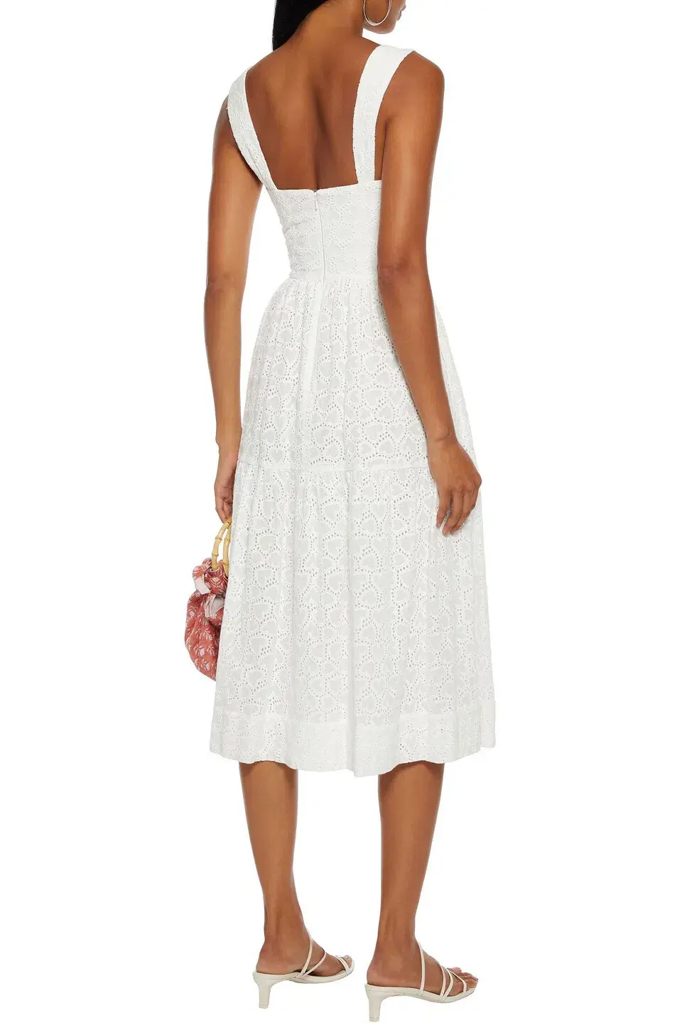 Rebecca Vallance Valentina Broderie Anglaise Cotton Midi Dress Ivory Size AU 6 - Image 2
