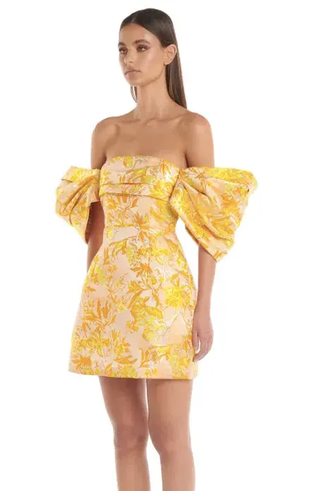 Eliya The Label Raquel Dress Floral Yellow Size AU 10  - Image 2