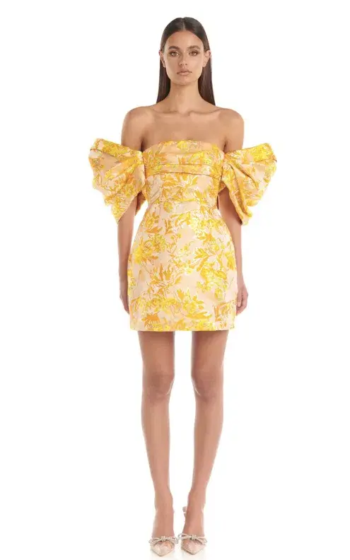 Eliya The Label Raquel Dress Floral Yellow Size AU 10  - Image 1