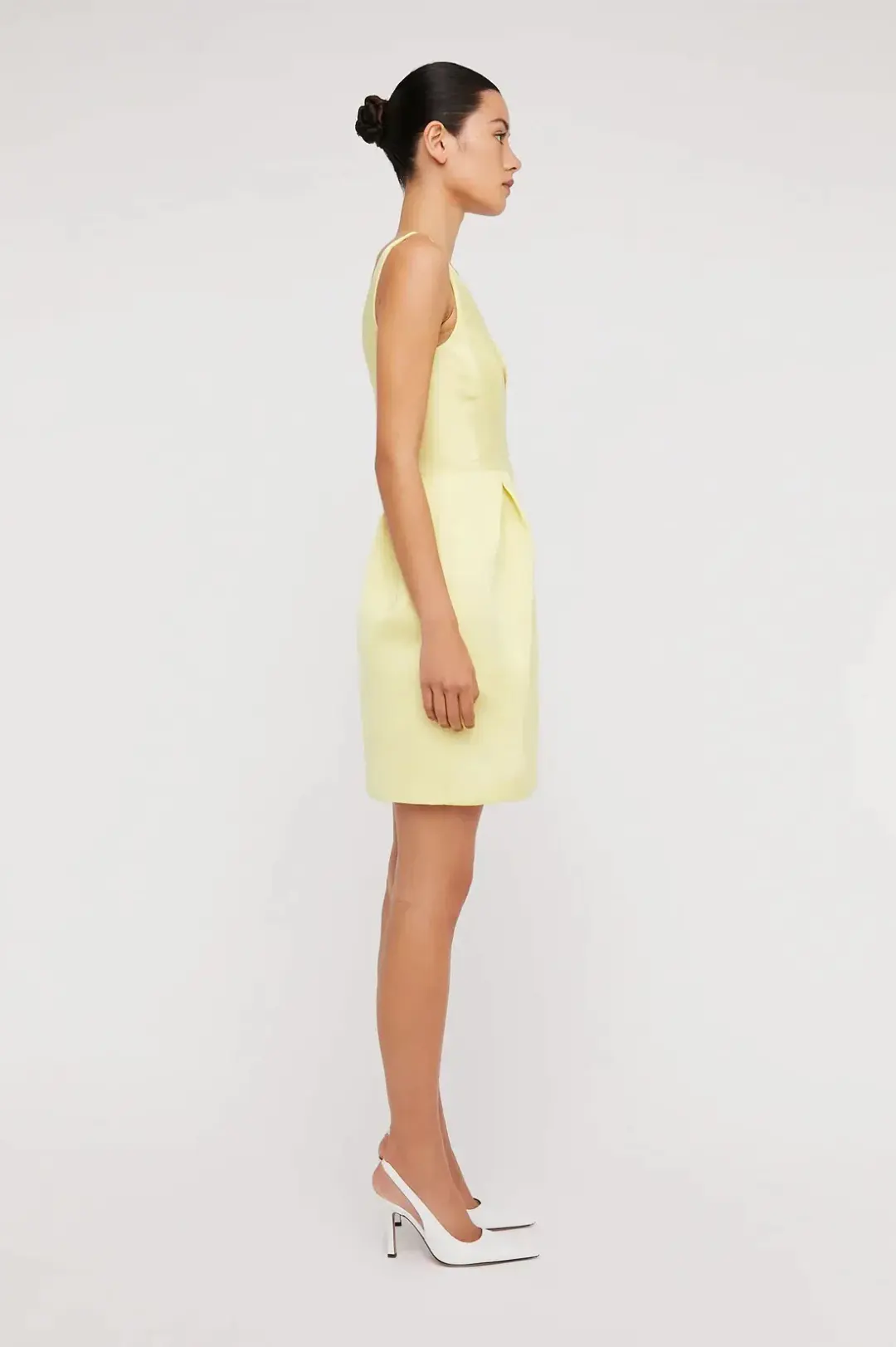Scanlan Theodore Satin Mini Dress Yellow Size AU 12 for rent on The Volte - main image