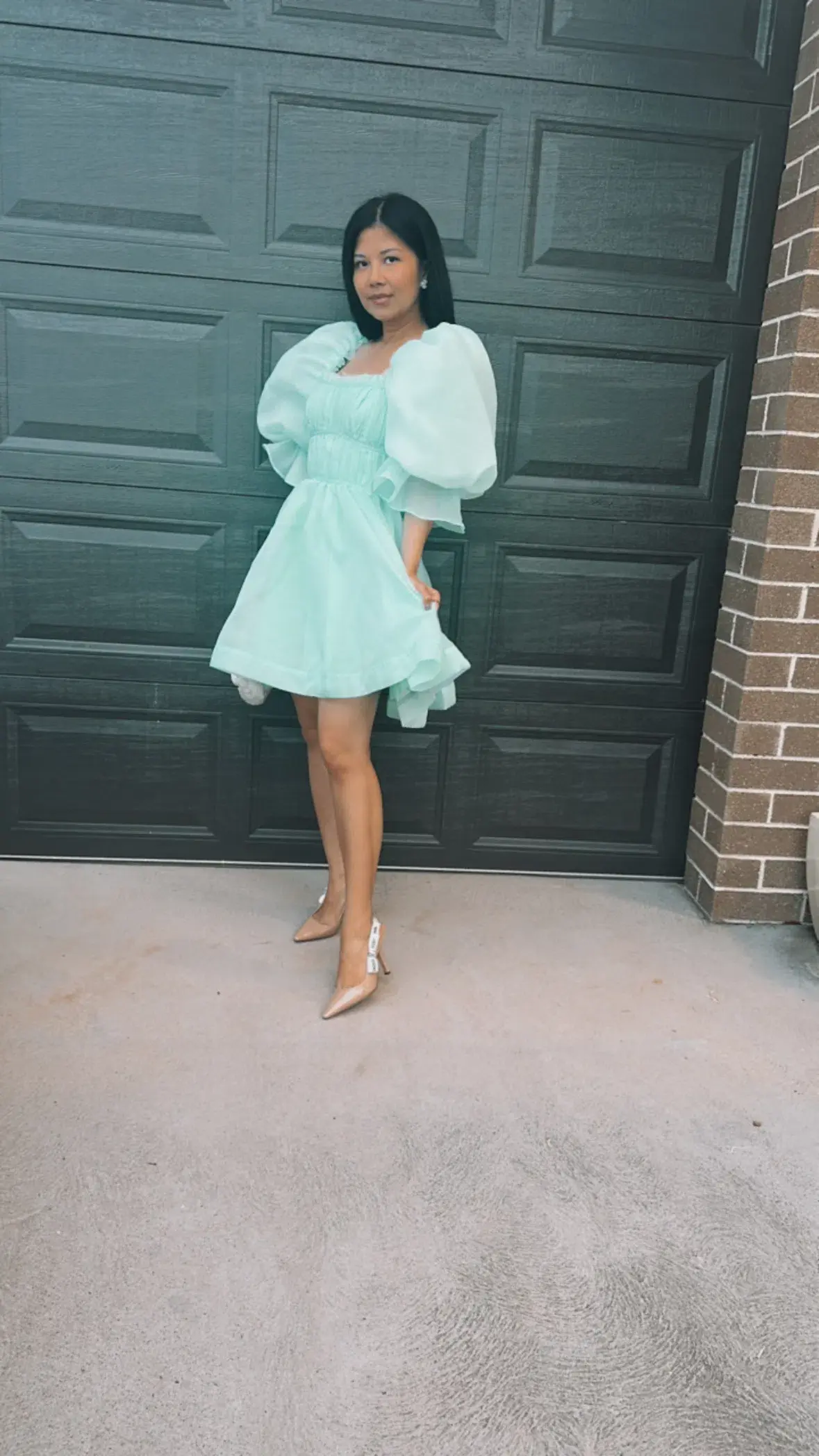 Aje Astrid Tie Back Dress Marine Green Size AU 8 - Image 4