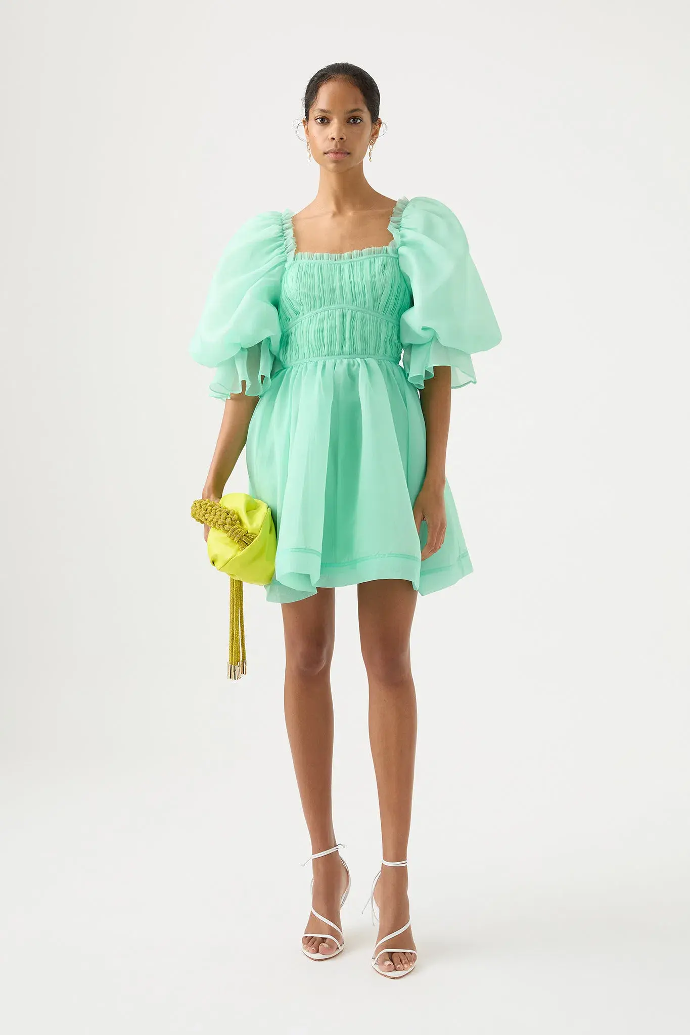 Aje Astrid Tie Back Dress Marine Green Size AU 8 - Image 1
