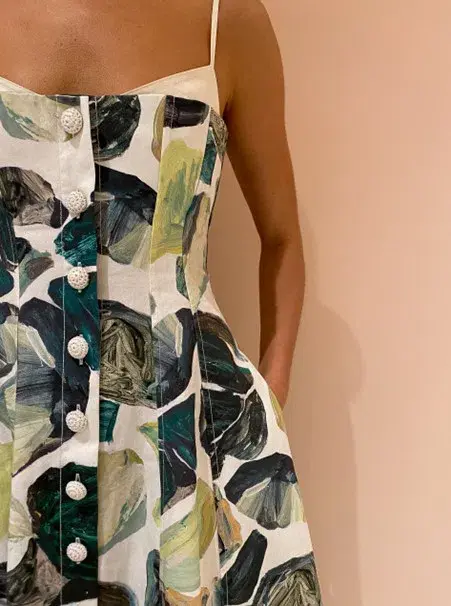 Alemais Siena Bandeau Midi Dress in Green Size AU 12  for rent on The Volte - main image