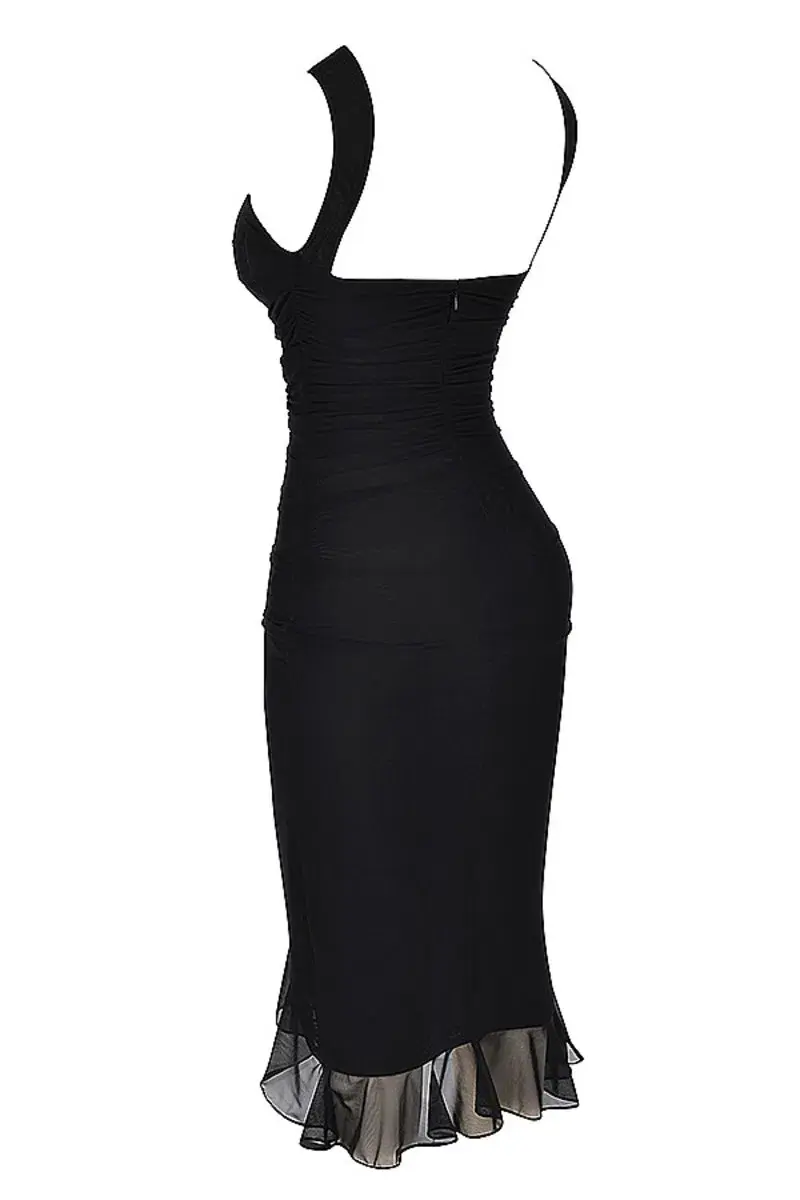 House of CB Mistress Rocks Ruffle Midi Dress Black Size XL / AU 14 - Image 6
