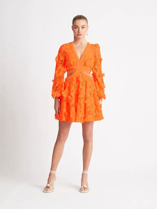 Sheike Bright Blooms Lace Dress Orange Size 6  - Image 1