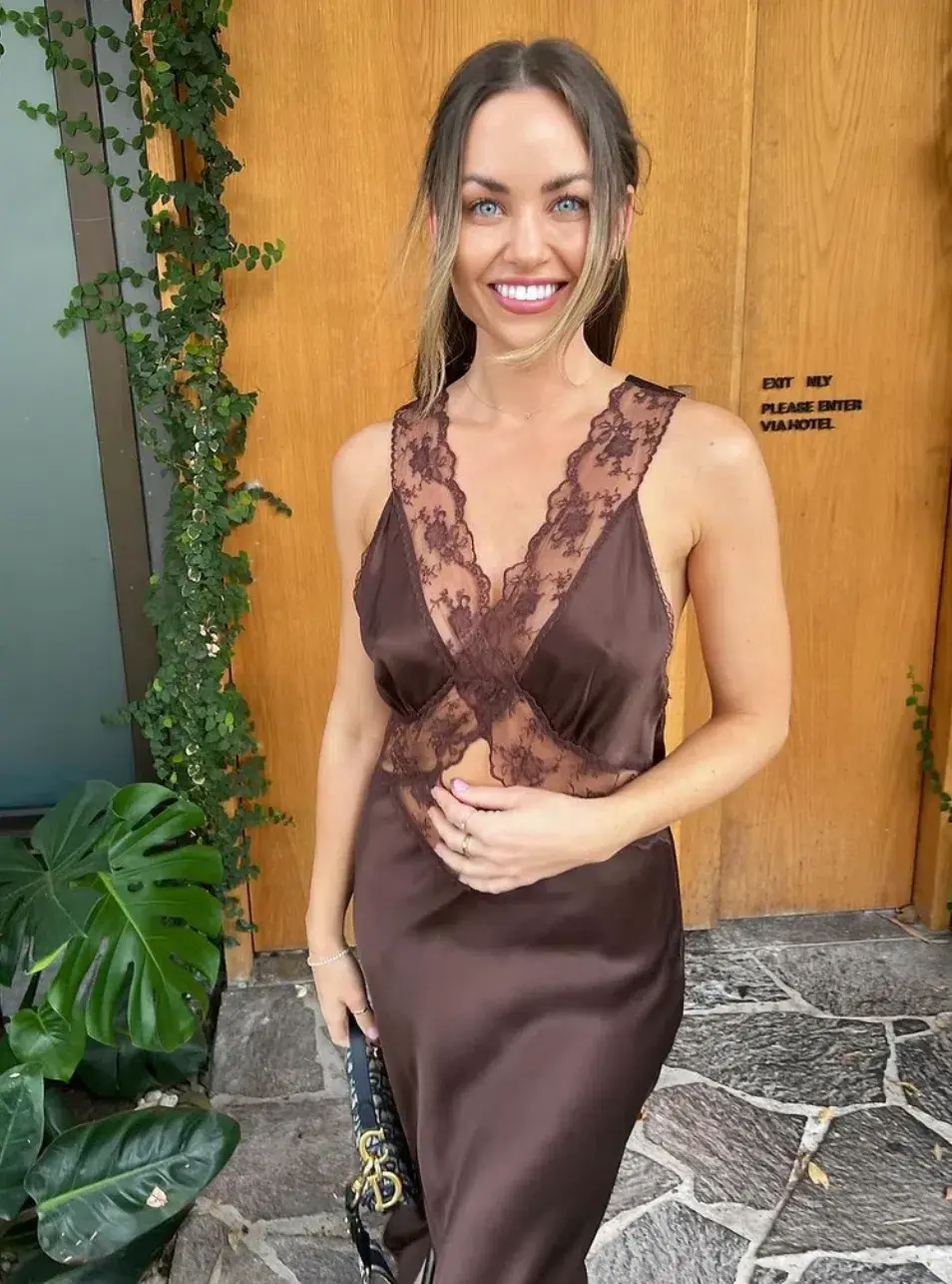 Sir the Label Aries Cut Out Gown Chocolate Size 8 - Image 1
