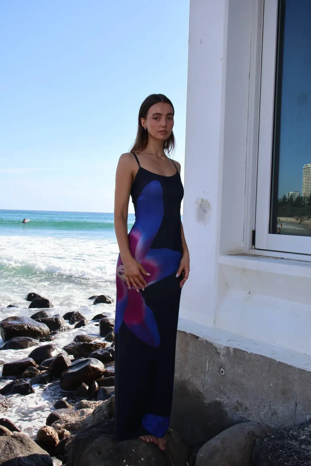 With Harper Lu Midnight Lily Floral Slip Dress Size M/Au 10 for rent on The Volte - main image