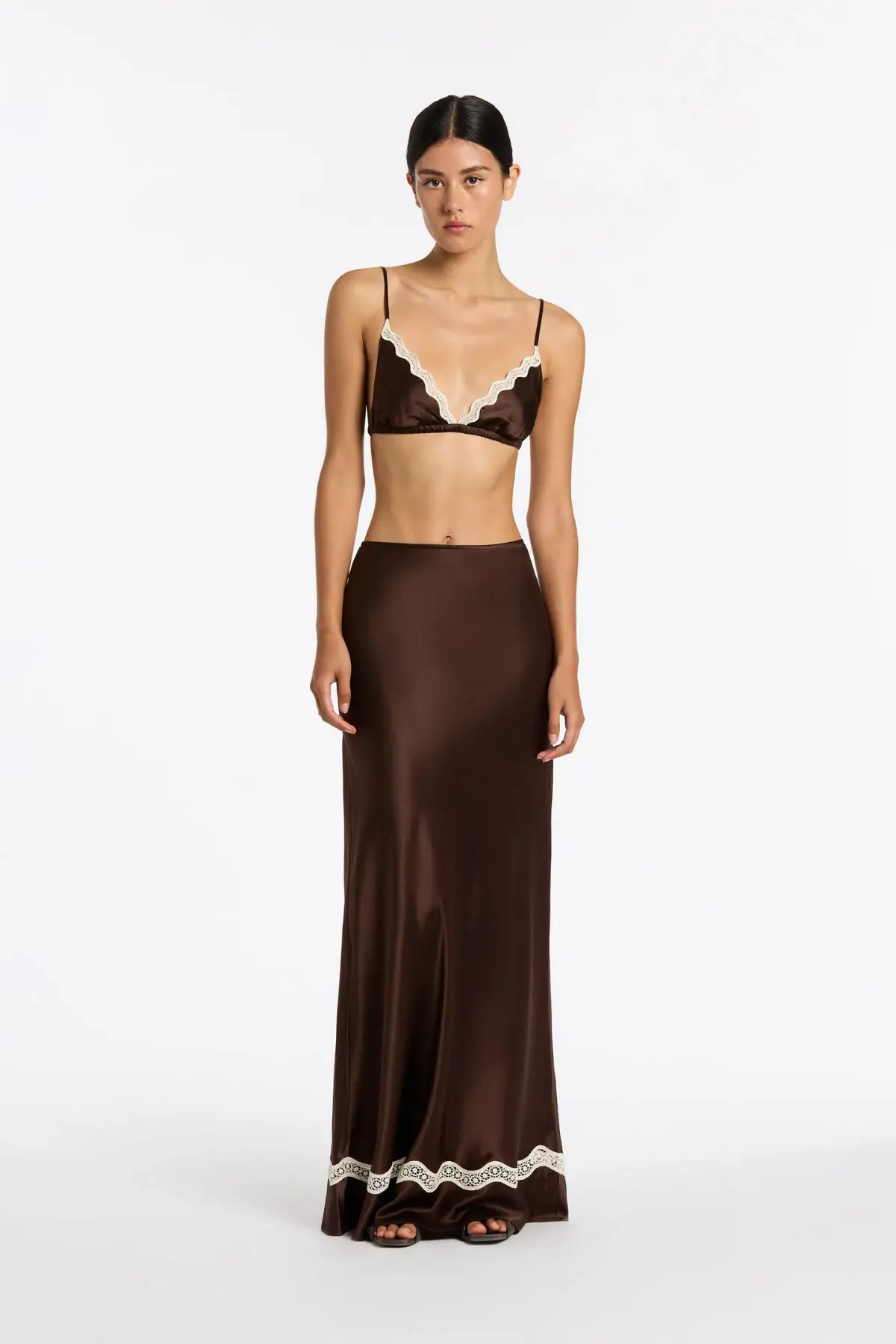 Sir the Label Selita Set Midi Chocolate Size 0-0P/AU 6-4 - Image 1