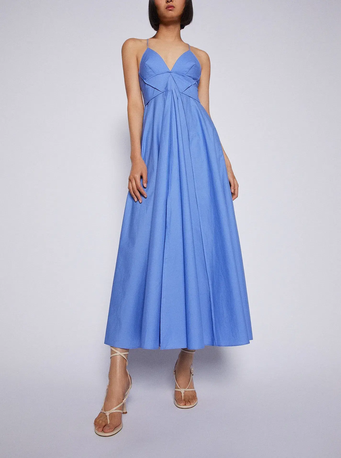 Scanlan Theodore Parachute Cotton Strappy Midi Dress Blue Size 8 - Image 1