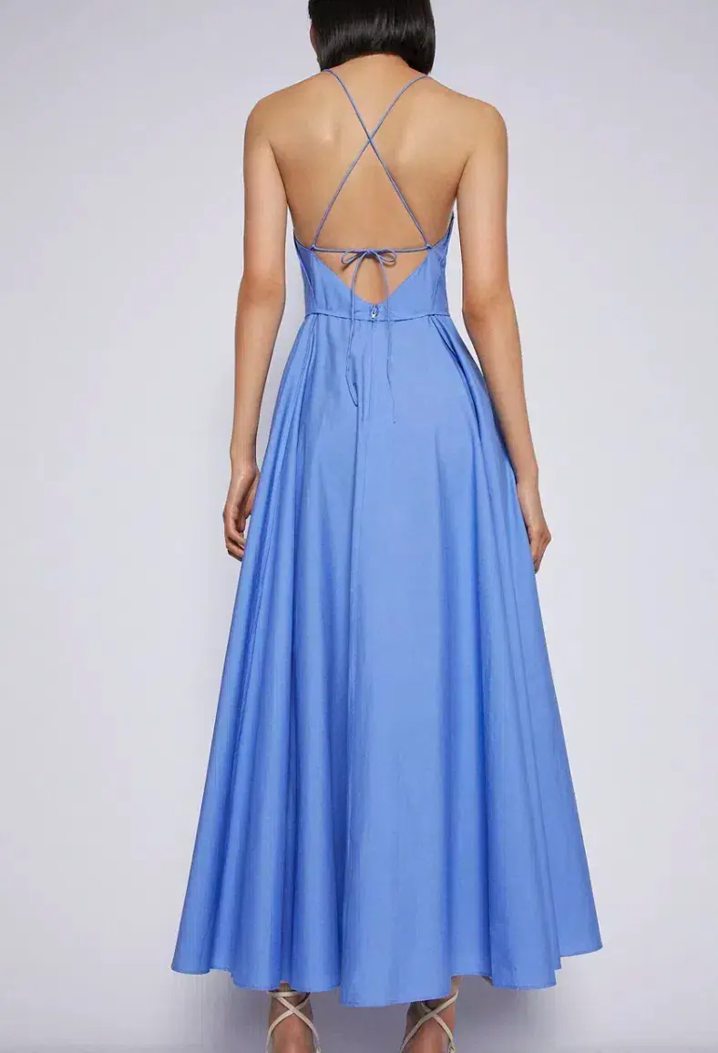 Scanlan Theodore Parachute Cotton Strappy Midi Dress Blue Size 8 - Image 2