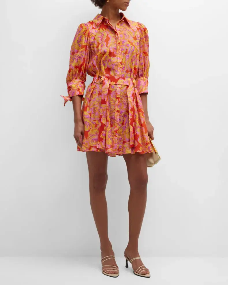 Acler Merrylands Mini Shirtdress Summer Bloom Size 8 for rent on The Volte - main image