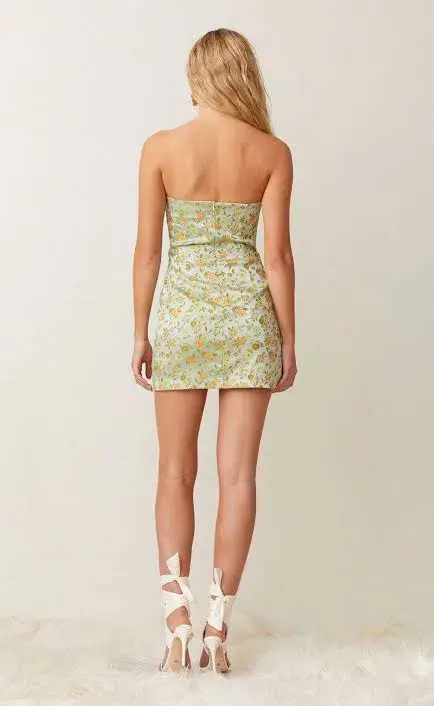 Bec & Bridge Cali Cruisin Mini Dress Green Floral Size S / Au 8 - Image 3