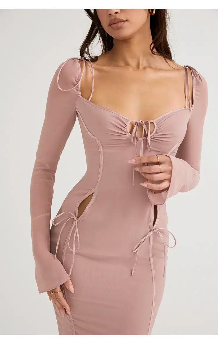 House of CB Ophelia Cutout Midi Dress Blush Size XS / Au 6 - Image 4