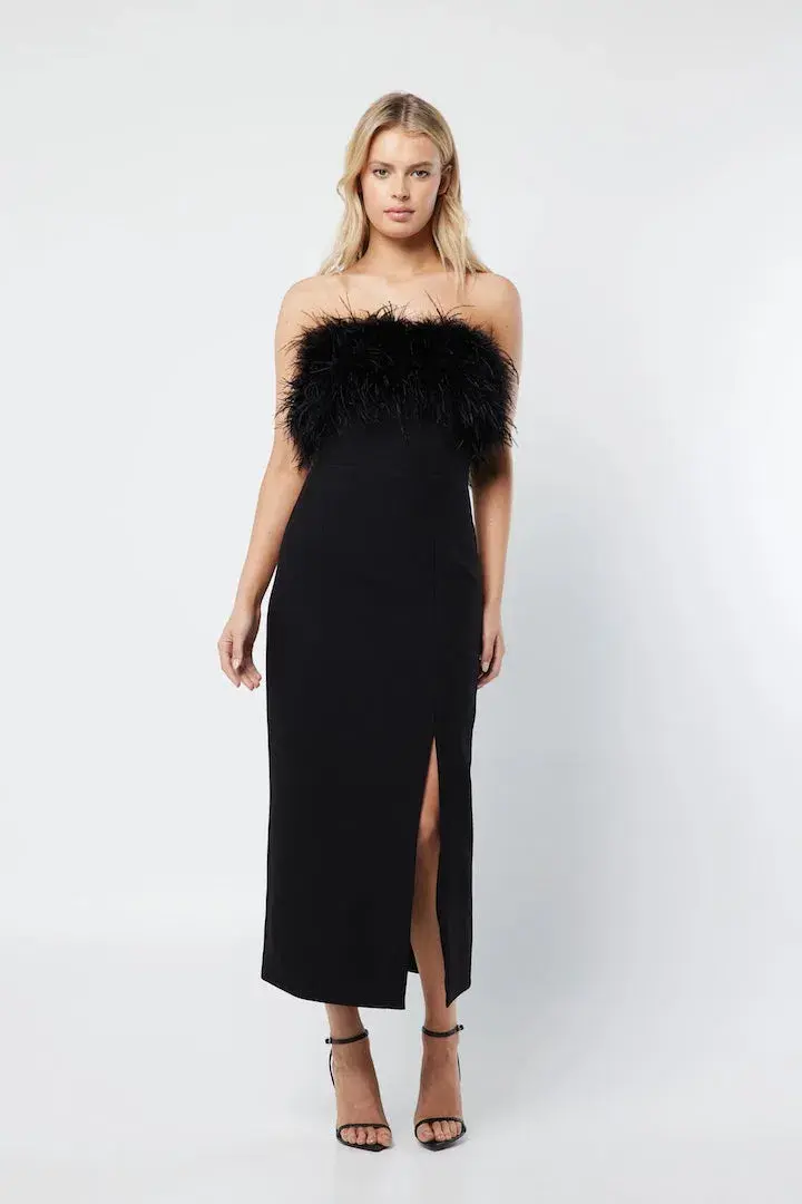 Mossman The Nightshift Midi Dress Black Size 8 - Image 1