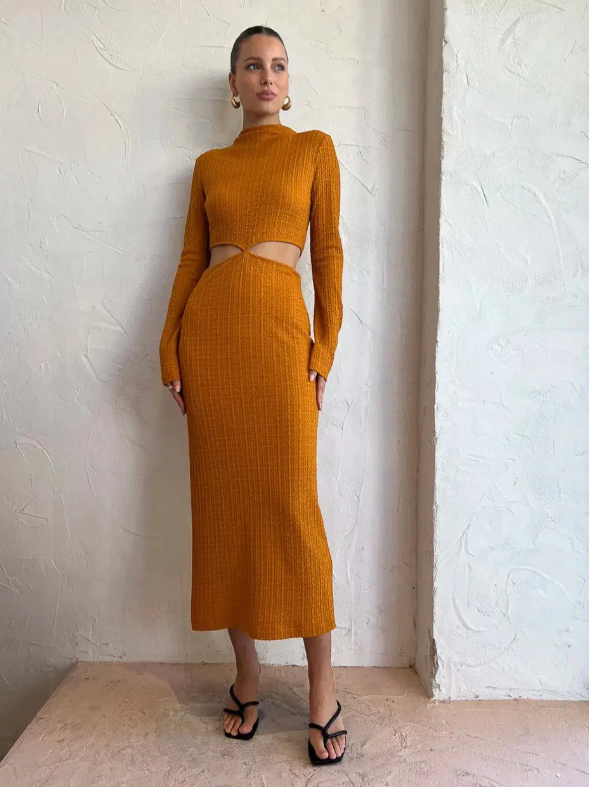 Camilla And Marc Nemesia Long Sleeve Dress in Burnt Orange Size 8 - Image 2