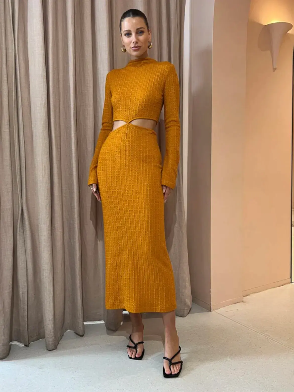 Camilla And Marc Nemesia Long Sleeve Dress in Burnt Orange Size 8 - Image 1