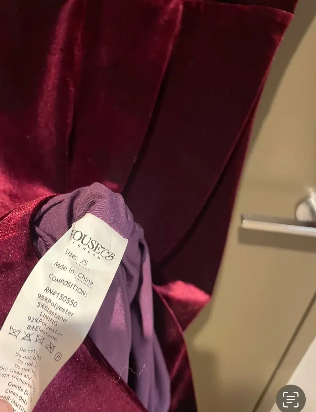 House Of CB Martinella  Velvet Off Shoulder Pencil Dress Red Wine Size 6 for rent on The Volte - main image