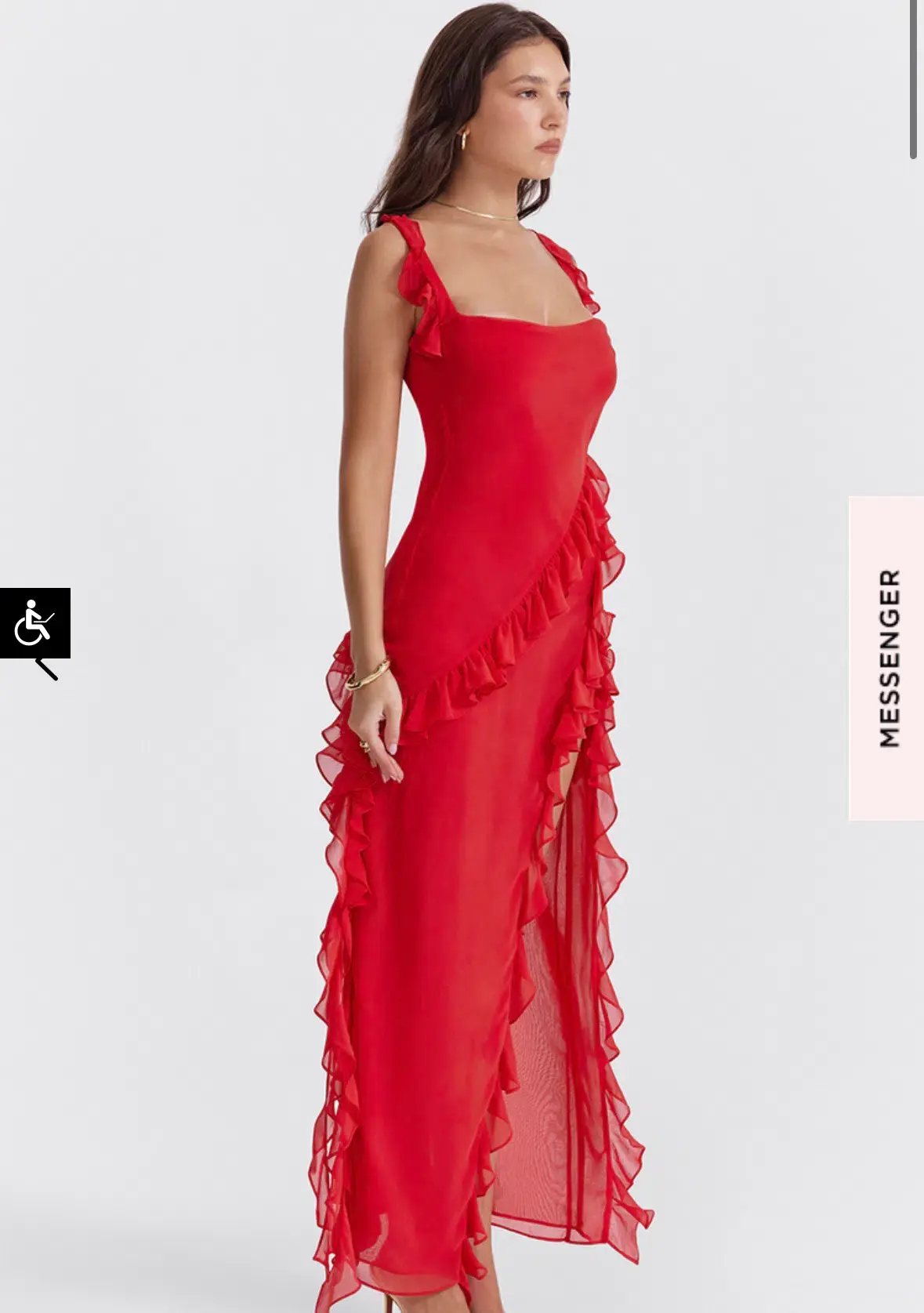 House Of Cb Ariela Red Ruffle Backless Dress Cherry In Size S/Au 8 - Image 8