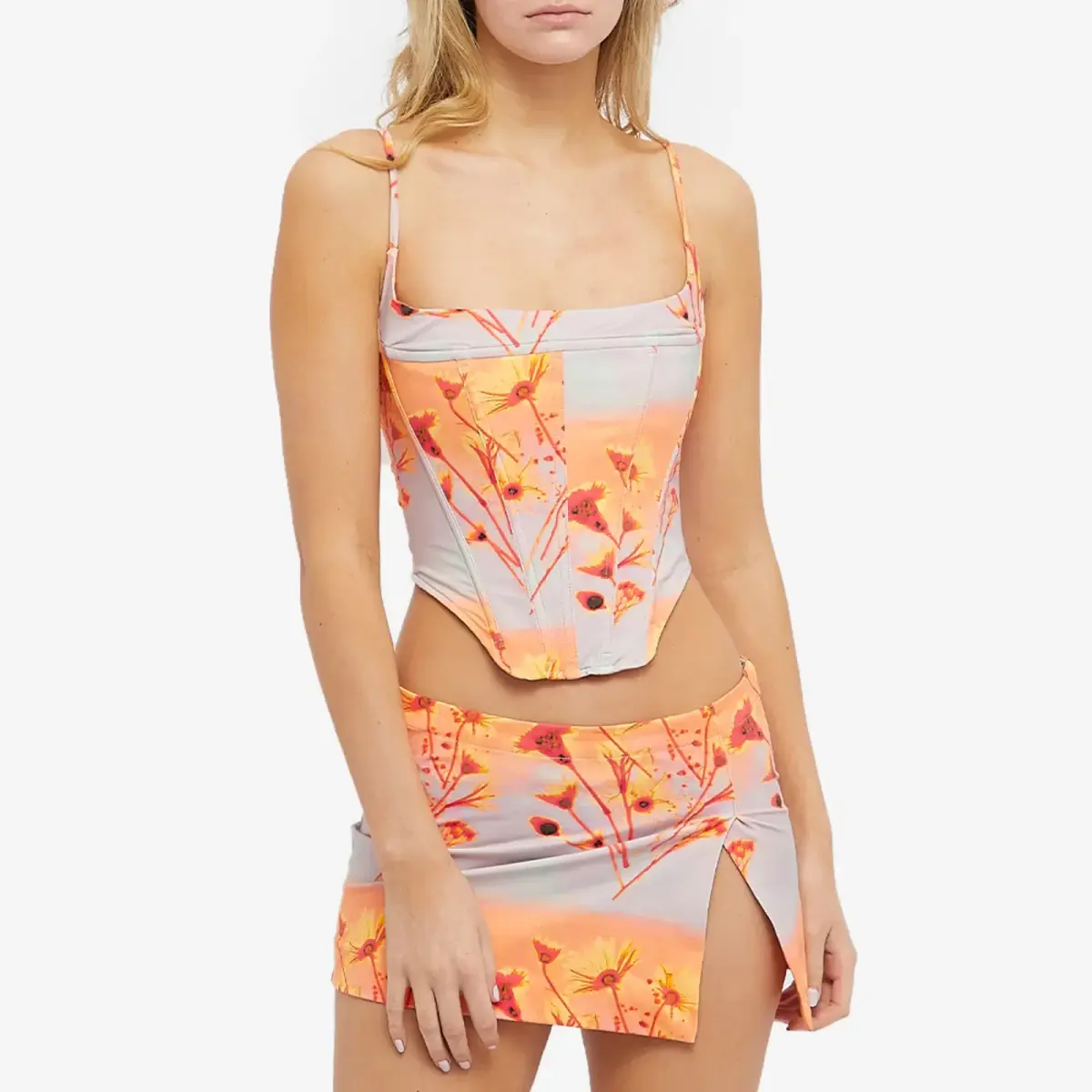 Miaou Venus Corset and Micro Mini Skirt Sunrise Set Orange Size M/Au 10  - Image 1