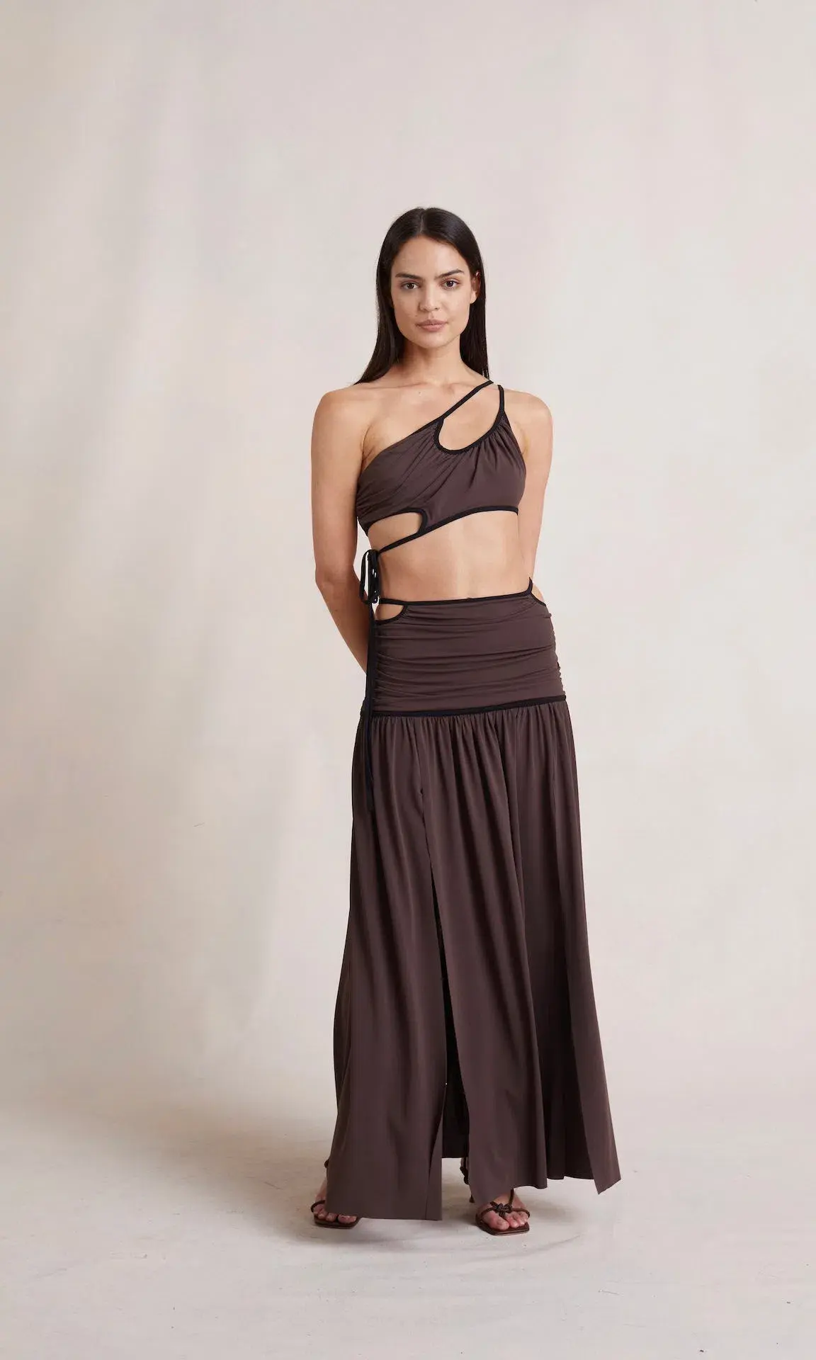 Bec & Bridge Lena Top and Skirt Set Brown Size 10 - Image 1