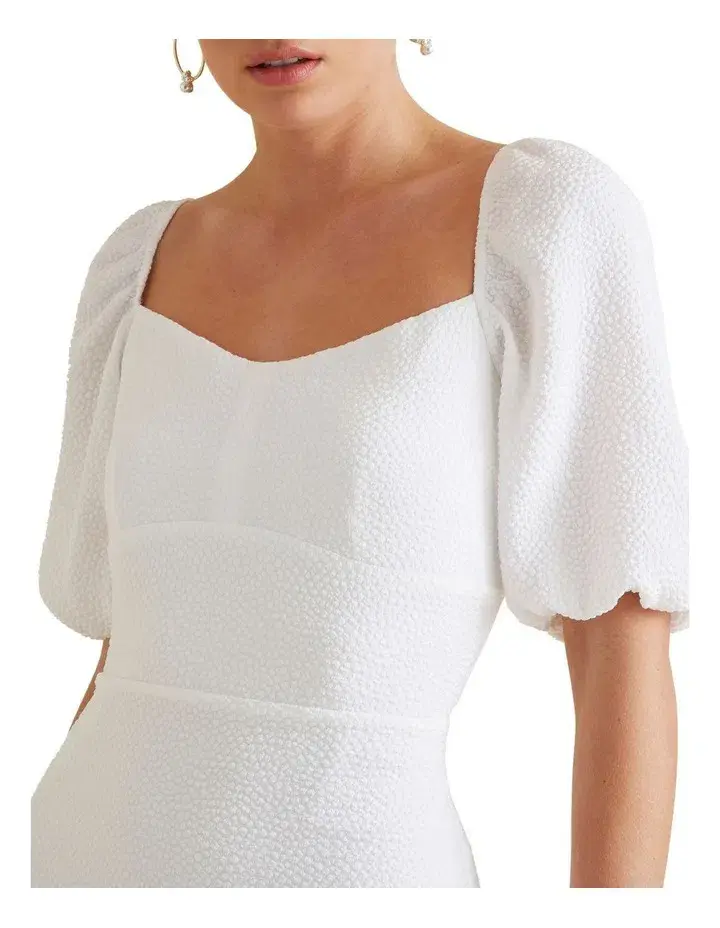 Seed Heritage Square Neck Slimline Dress White Size 6  - Image 3
