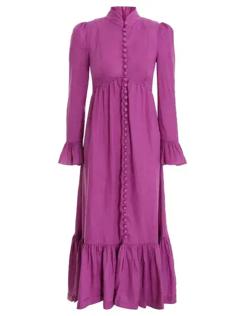 Zimmermann Lola Midi Dress Purple Size 2/Au 12 for rent on The Volte - main image