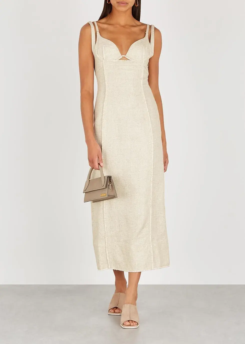 Jacquemus La Robe Valerie Dress Nude Size 34/AU 6 - Image 3