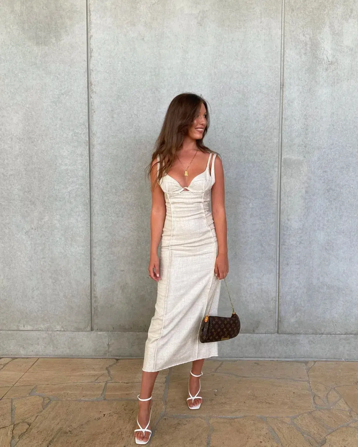 Jacquemus La Robe Valerie Dress Nude Size 34/AU 6 - Image 2