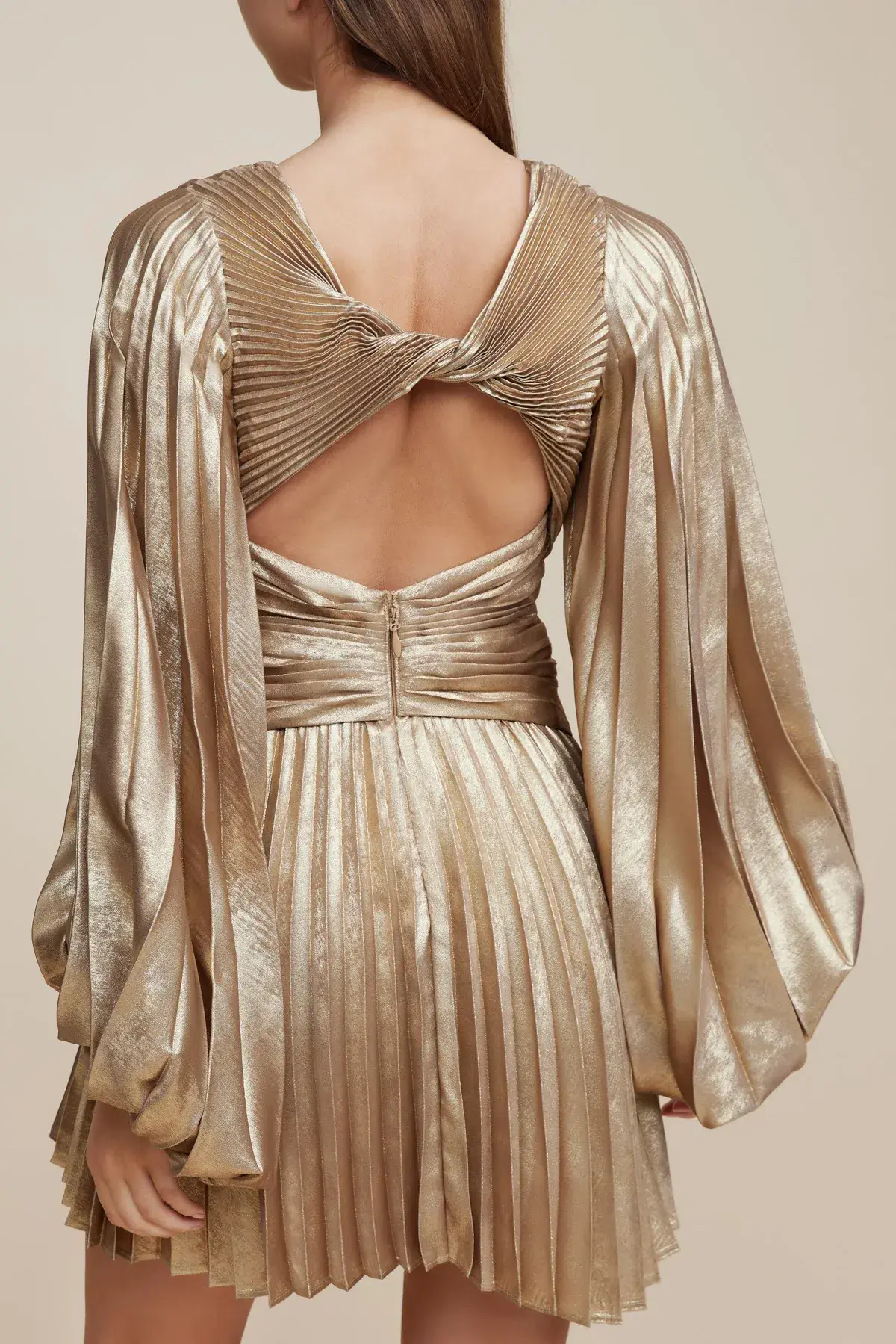 Acler Geneva Mini Dress Metallic Gold Size 6 - Image 8
