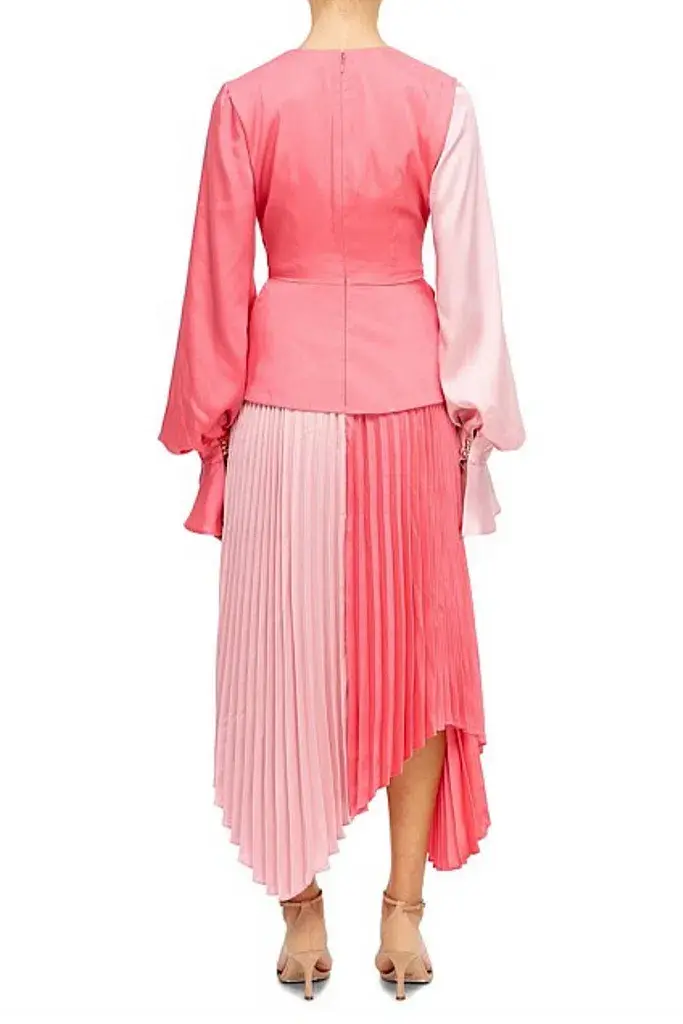 Acler Empire Midi Dress Pink Size 6 - Image 3