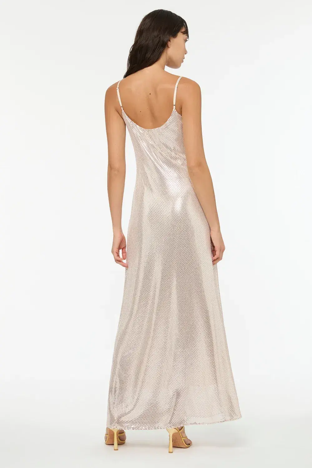 Manning Cartel High Voltage Slip Dress Nude Silver Size 6 for rent on The Volte - main image